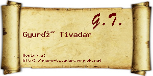 Gyuró Tivadar névjegykártya