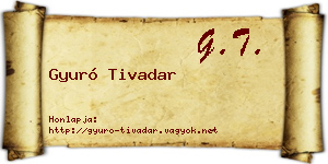 Gyuró Tivadar névjegykártya